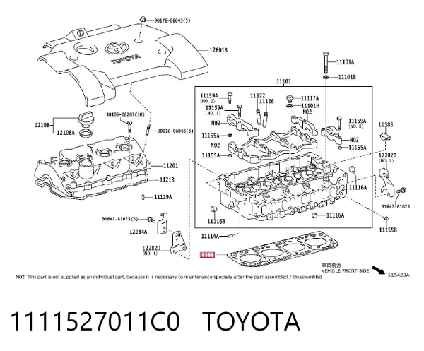 Uszczelka głowicy cylindrów 1111527011C0 Toyota