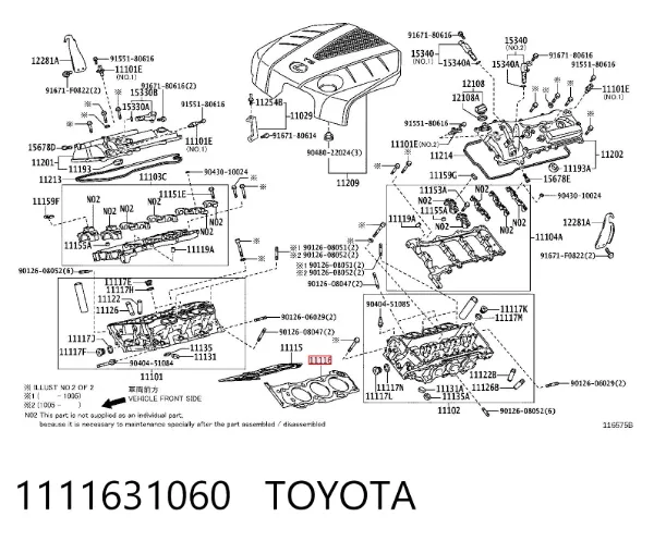 Uszczelka głowicy cylindrów lewa 1111631060 Toyota