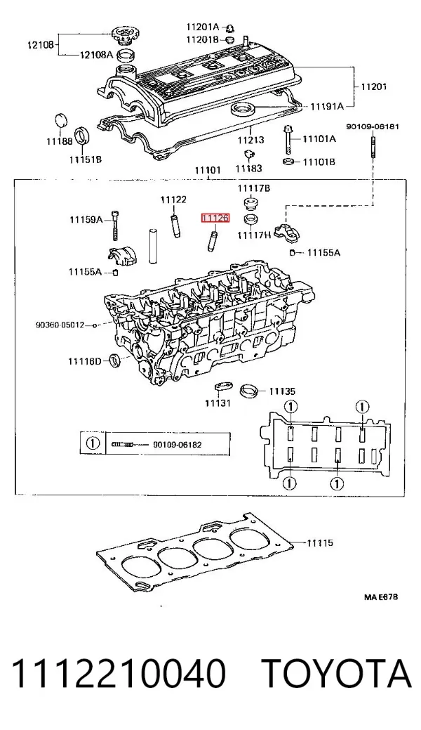 Prowadnica zaworu 1112210040 Toyota