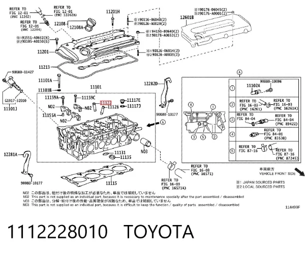 Prowadnica zaworu ssącego 1112228010 Toyota