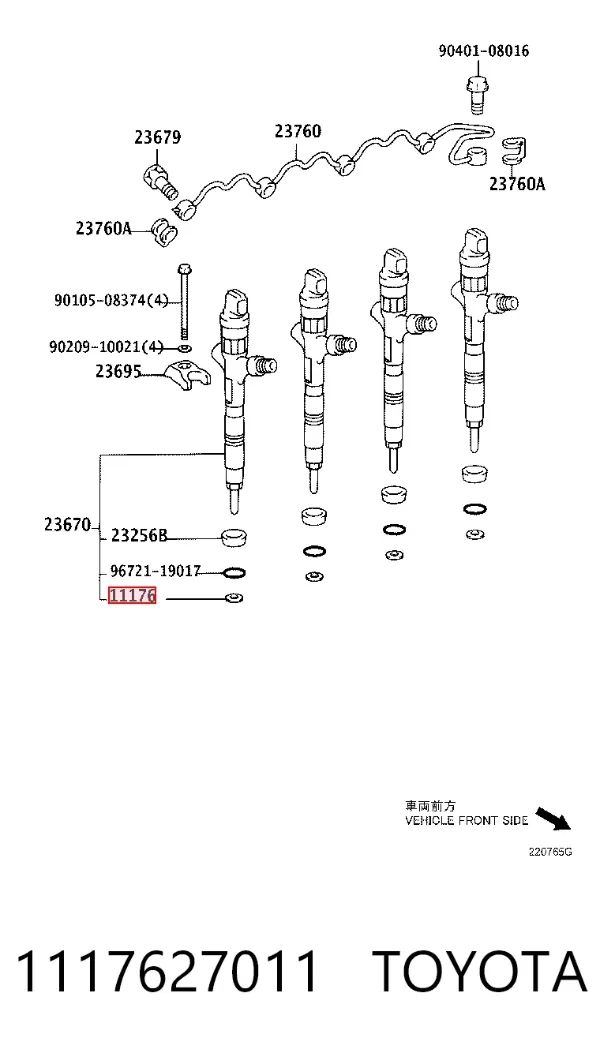 Pierścień uszczelniający wtryskiwacza 1117627011 Toyota
