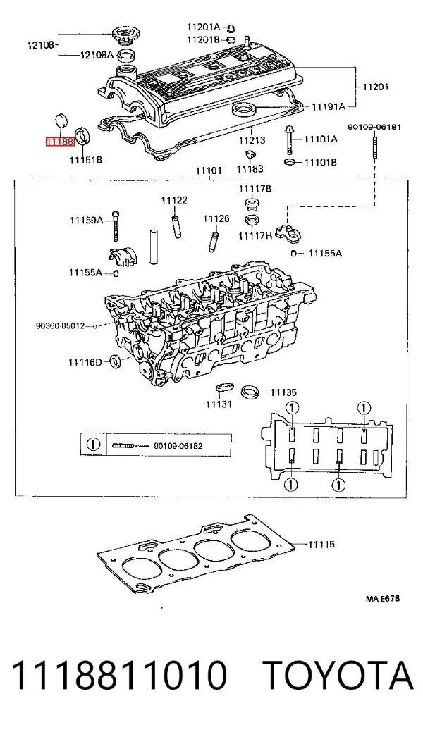 Korek-przepustka rozrządu 1118811010 Toyota