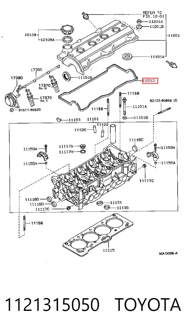 Uszczelka pokrywy zaworowej silnika 1121315050 Toyota