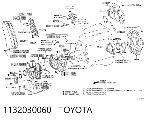 Pompa oleju 1132030060 Toyota