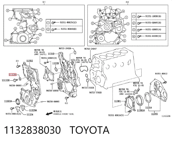 Uszczelka kołnierza (trójnika) układu chłodzenia 1132838030 Toyota