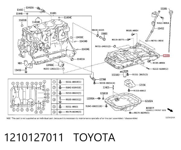 Miska olejowa silnika 1210127011 Toyota