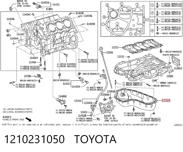 Miska olejowa silnika 1210231050 Toyota