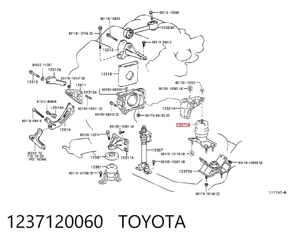 Poduszka (podpora) silnika tylna Lexus RX 300