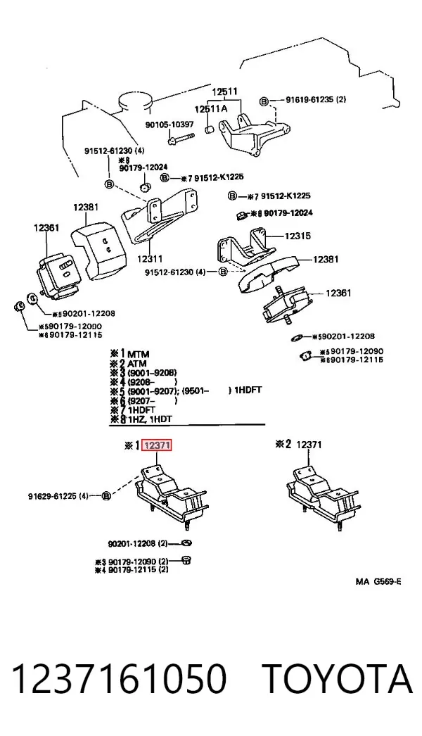 Poduszka (podpora skrzyni biegów) Toyota Land Cruiser 80