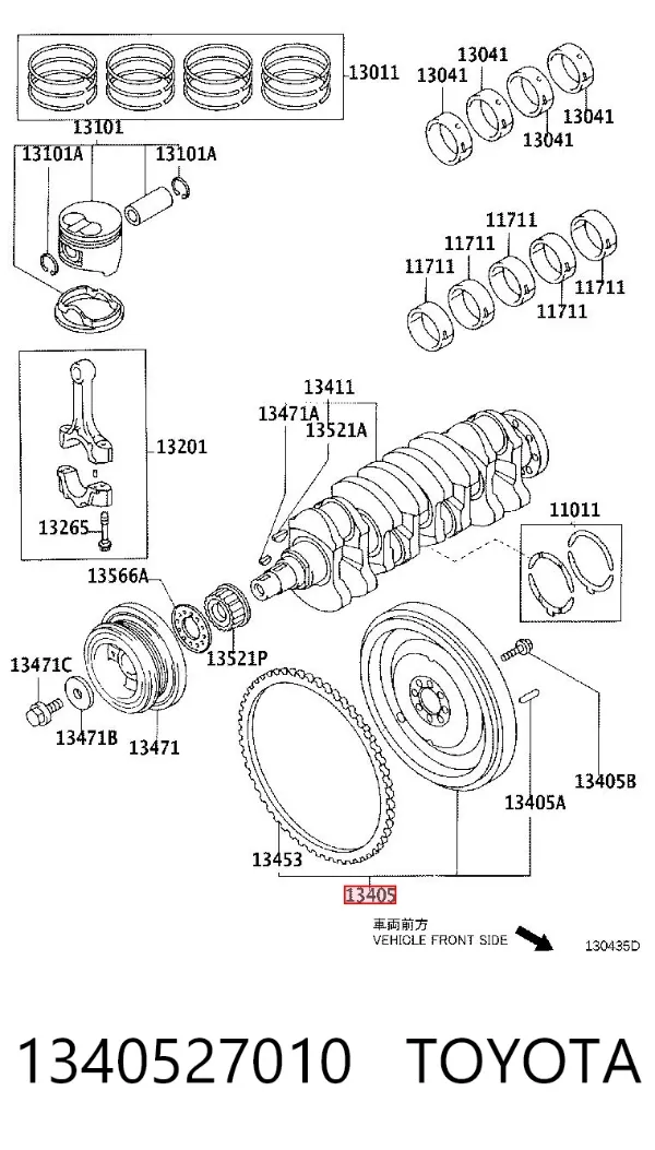 Koło zamachowe silnika 1340527010 Toyota