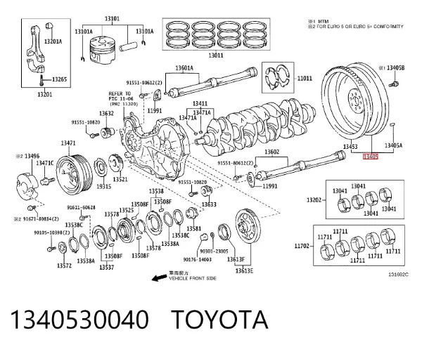Koło zamachowe silnika 1340530040 Toyota