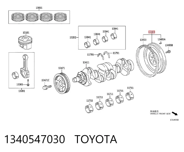 Koło zamachowe silnika 1340547030 Toyota