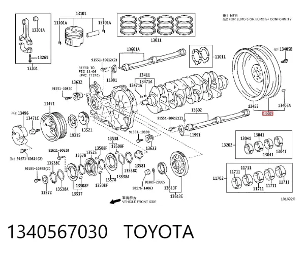 Koło zamachowe silnika 1340567030 Toyota