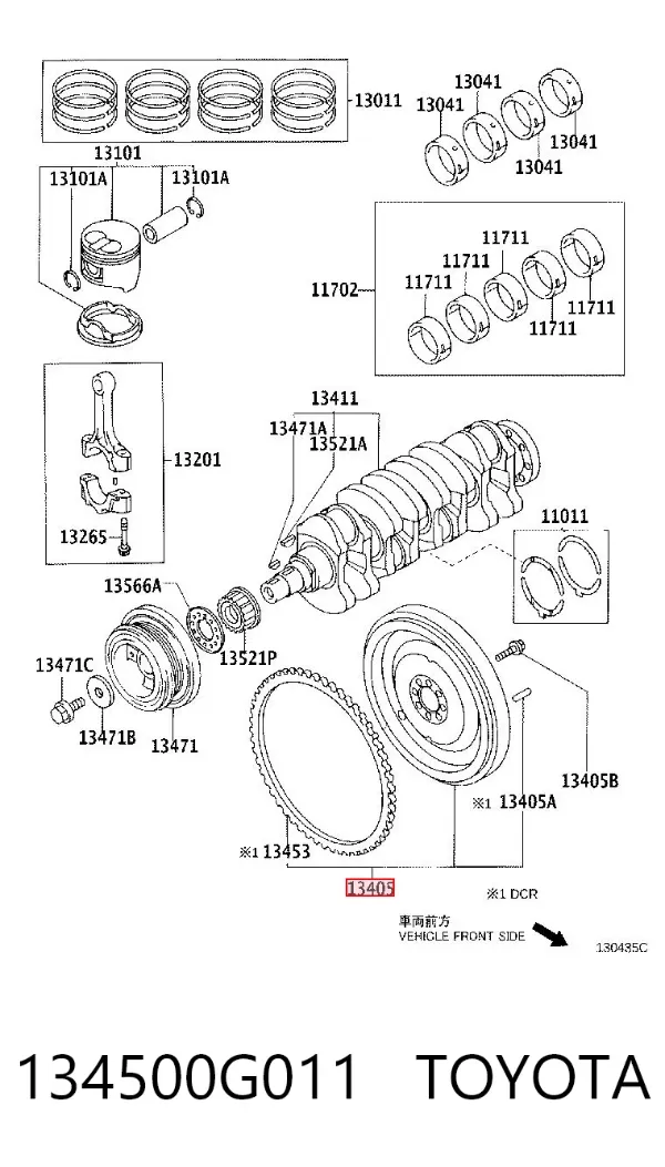 Koło zamachowe silnika 134500G011 Toyota