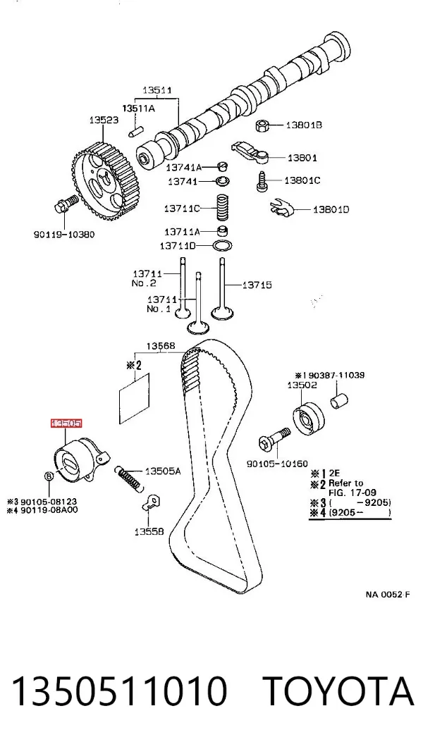 Rolka napinacza paska rozrządu 1350511010 Toyota