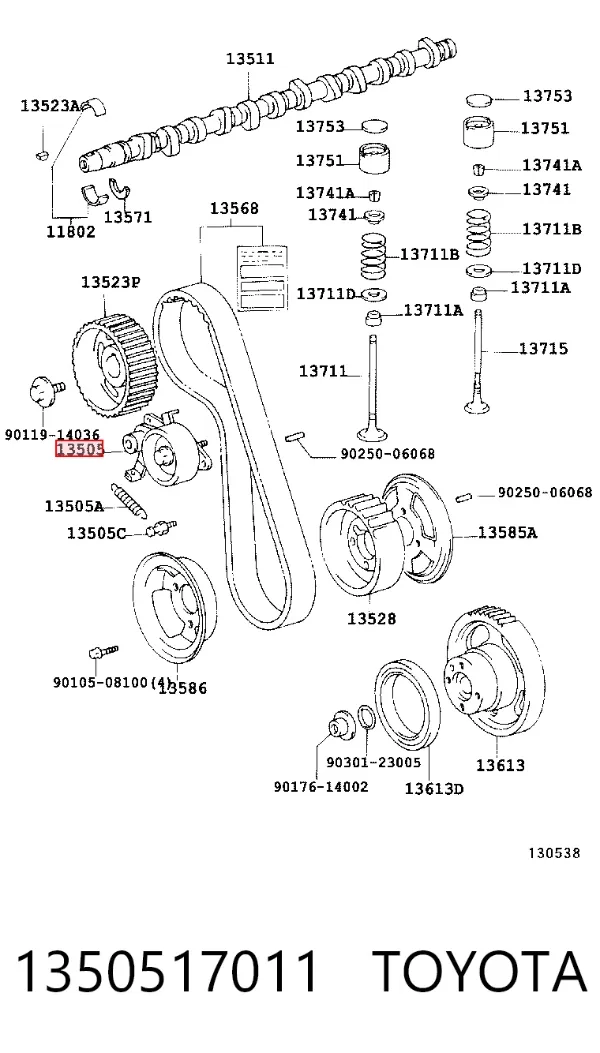 Rolka napinacza paska rozrządu 1350517011 Toyota