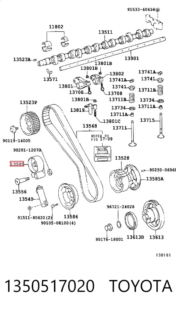 Rolka napinacza paska rozrządu 1350517020 Toyota