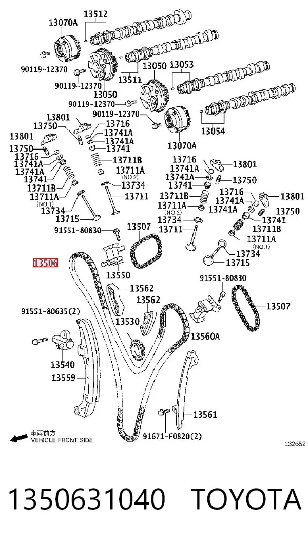 Łańcuch rozrządu 1350631040 Toyota