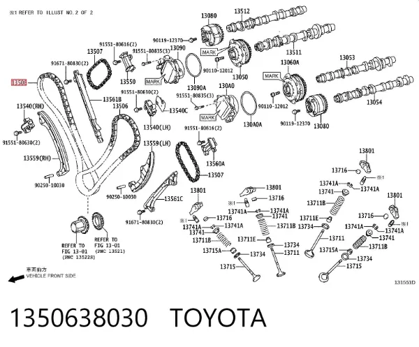 Łańcuch rozrządu 1350638030 Toyota