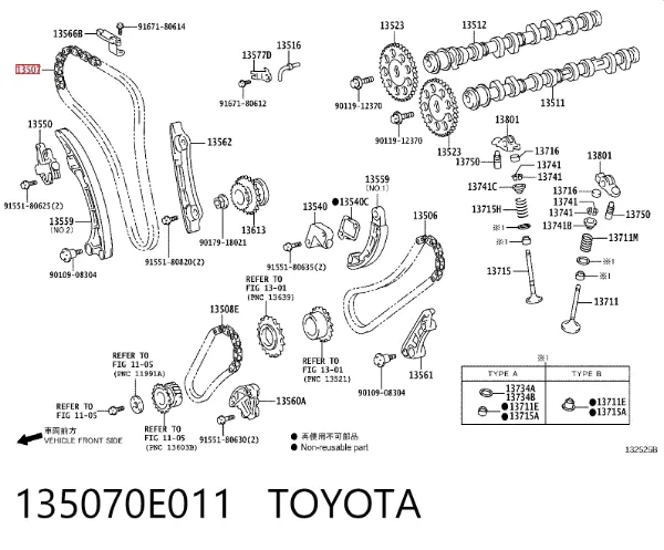 Łańcuch rozrządu 135070E011 Toyota