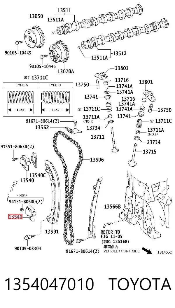 Napinacz paska rozrządu 1354047010 Toyota