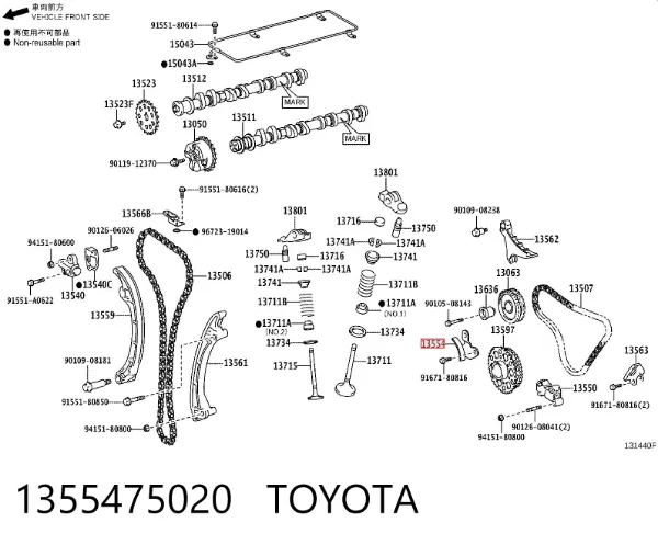 Łańcuch rozrządu 1355475020 Toyota