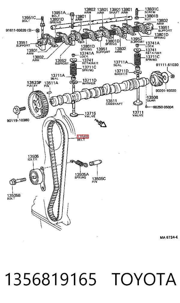 Pasek rozrządu 1356819165 Toyota