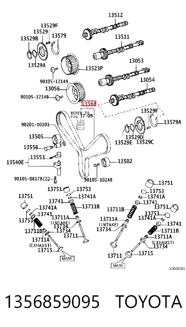 Pasek rozrządu 1356859095 Toyota
