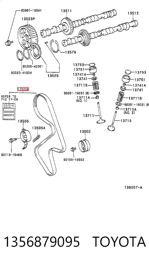 Pasek rozrządu 1356879095 Toyota