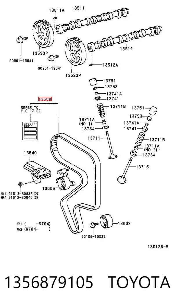 Pasek rozrządu 1356879105 Toyota