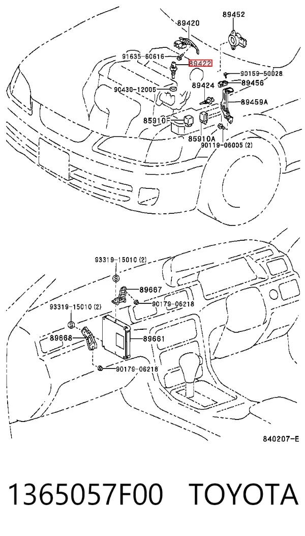 Czujnik temperatury płynu chłodzącego 1365057F00 Toyota