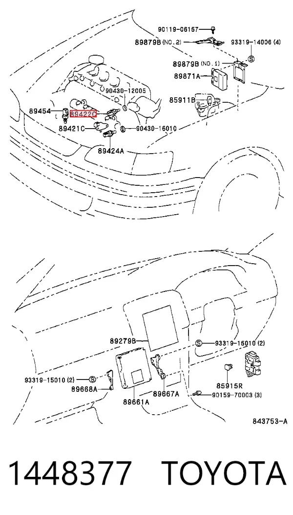 Czujnik temperatury płynu chłodzącego (włączenia wentylatora chłodnicy) 1448377 Toyota