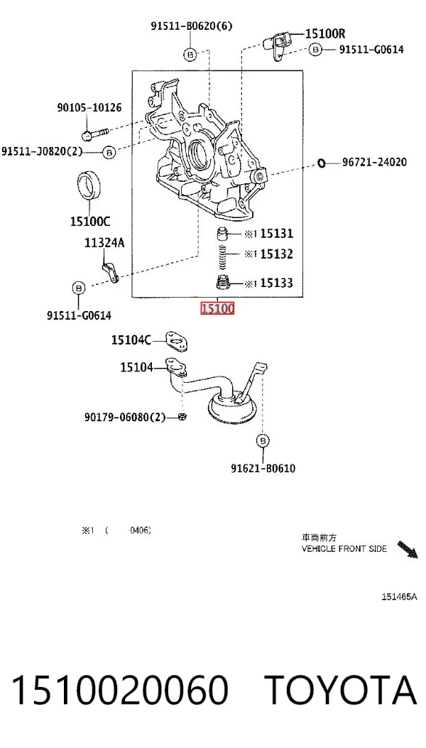 Pompa oleju 1510020060 Toyota