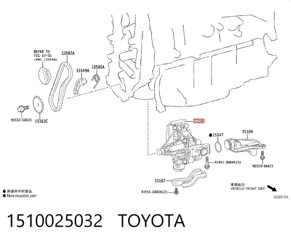 Pompa oleju 1510025032 Toyota