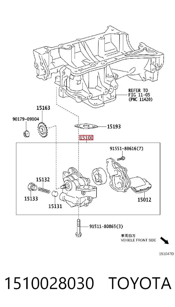 Pompa oleju 1510028030 Toyota