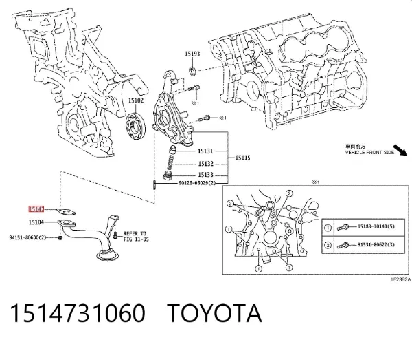 Uszczelka smoka olejowego 1514731060 Toyota