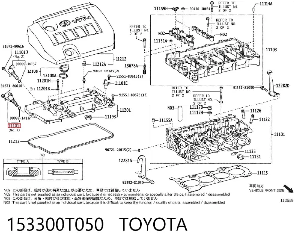 Zawór elektromagnetyczny faz rozrządu 153300T050 Toyota