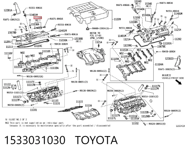 Zawór elektromagnetyczny faz rozrządu 1533031030 Toyota