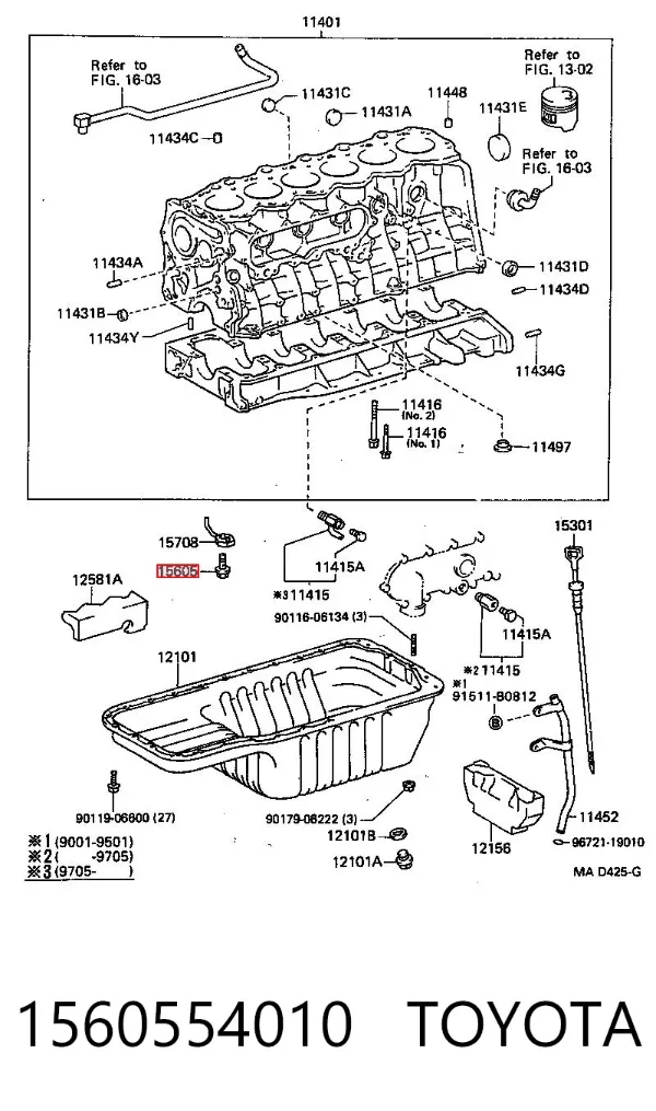 Zawór elektromagnetyczny faz rozrządu 1560554010 Toyota