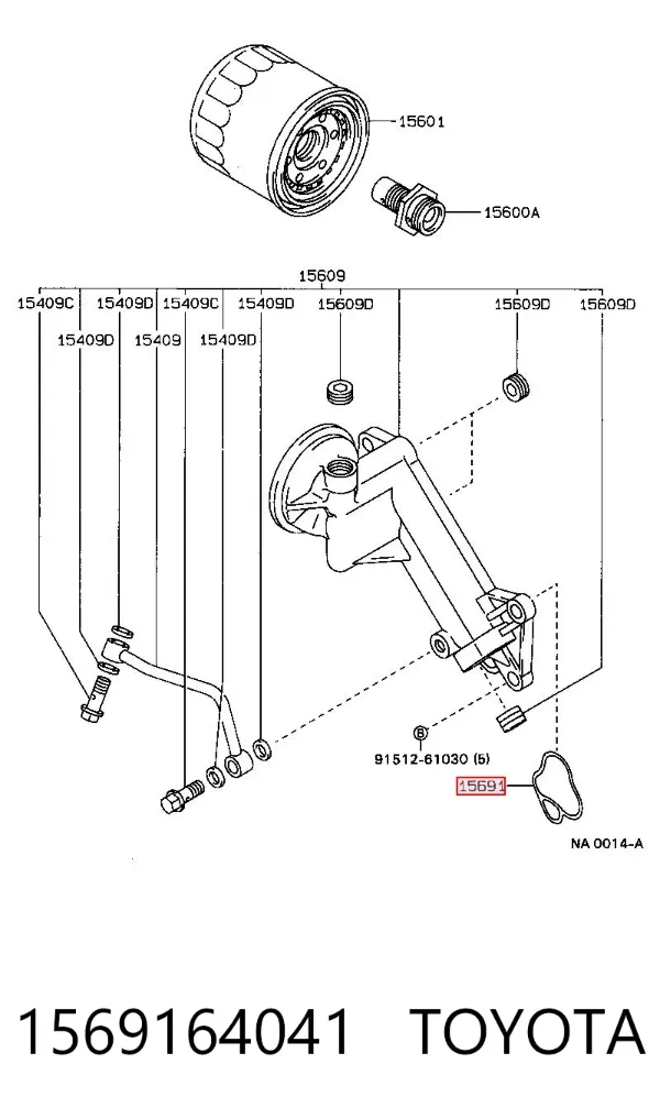 Uszczelka adaptera filtra oleju 1569164041 Toyota
