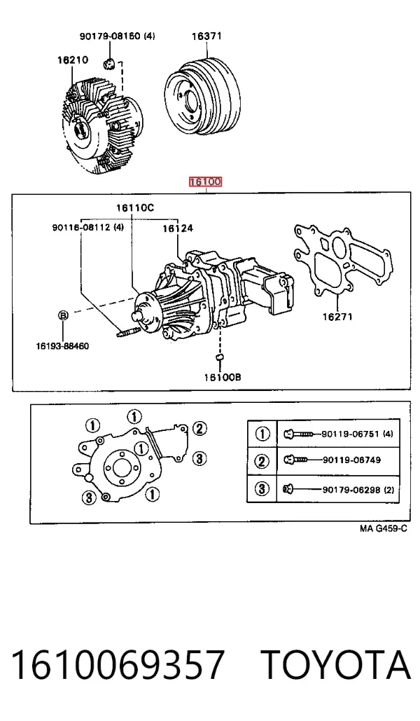 Pompa chłodząca wodna 1610069357 Toyota