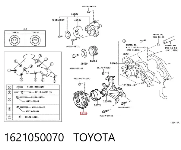 Sprzęgło wiskotyczne wentylatora chłodzenia 1621050070 Toyota