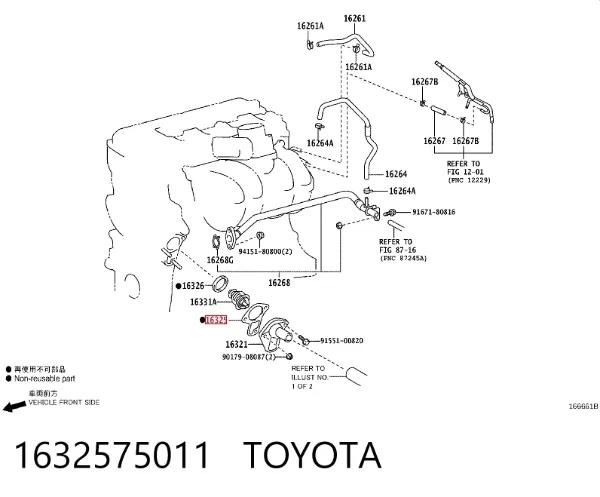 Uszczelka obudowy termostatu 1632575011 Toyota