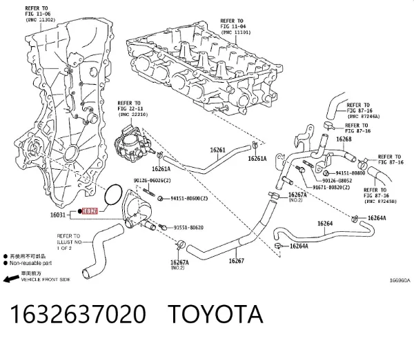 Uszczelka termostatu 1632637020 Toyota
