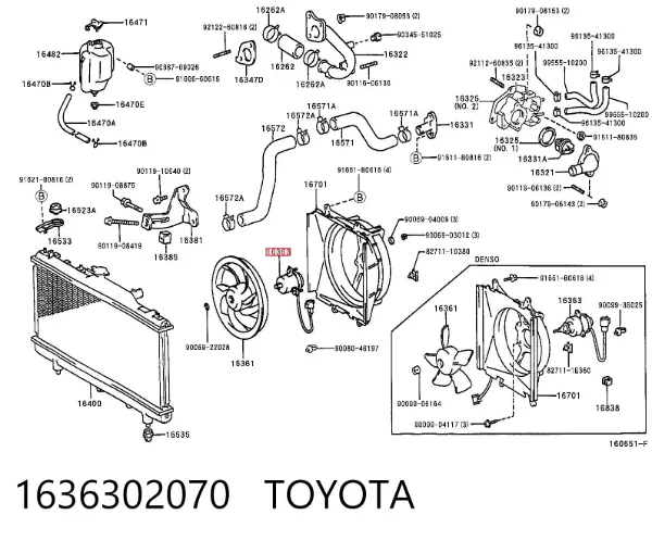 Silniczek wentylatora chłodzenia 1636302070 Toyota