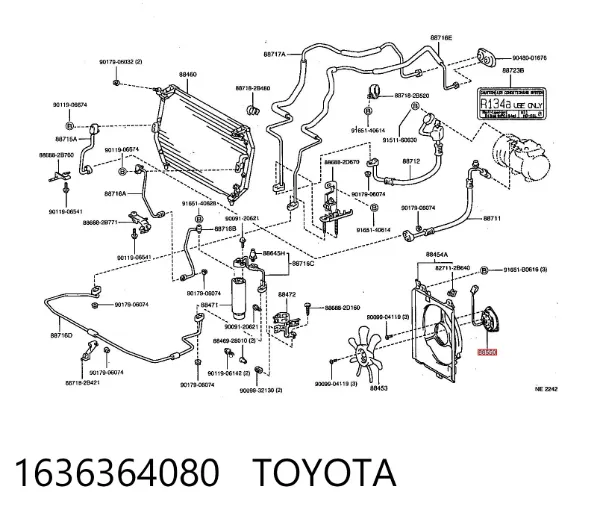 Wentylator (wirnik) chłodnicy klimatyzacji 1636364080 Toyota