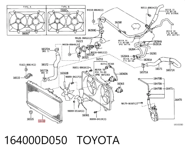 Chłodnica silnika 164000D050 Toyota