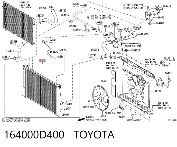 Chłodnica silnika 164000D400 Toyota