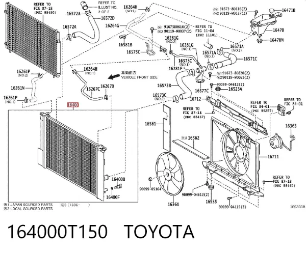 Chłodnica silnika 164000T150 Toyota
