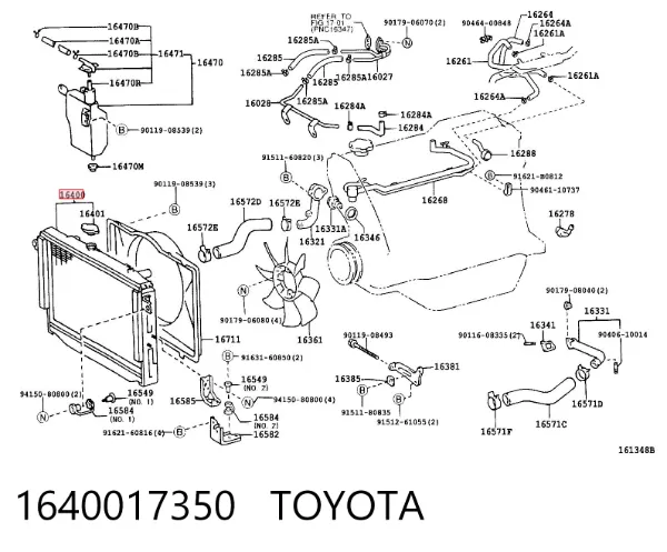 Chłodnica silnika 1640017350 Toyota